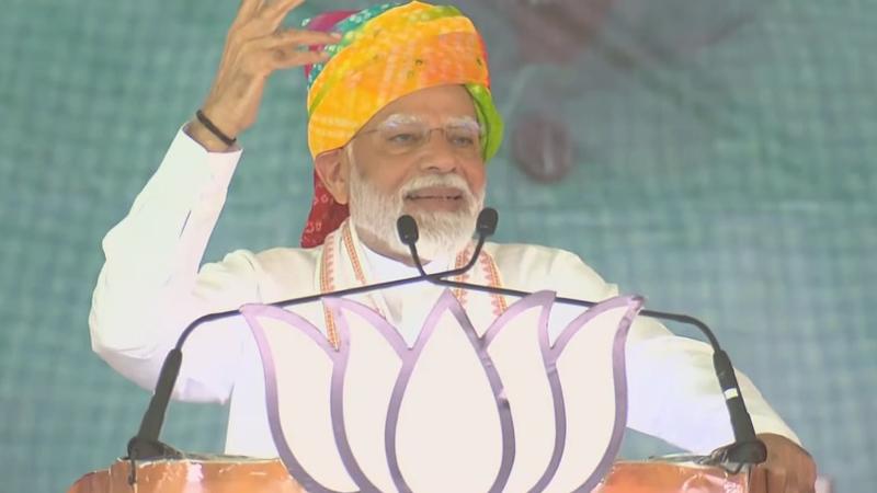 PM Modi addresses poll rally in Rajasthan's Jalore 