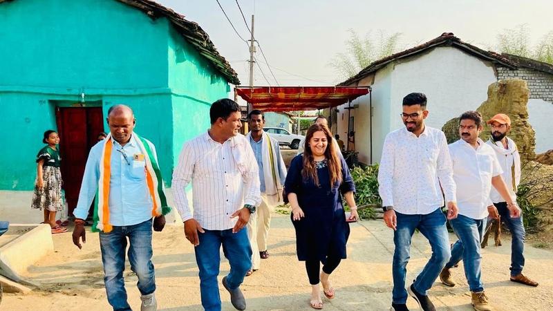 Former Congress leader Radhika Khera during campaign in Chhattisgarh 