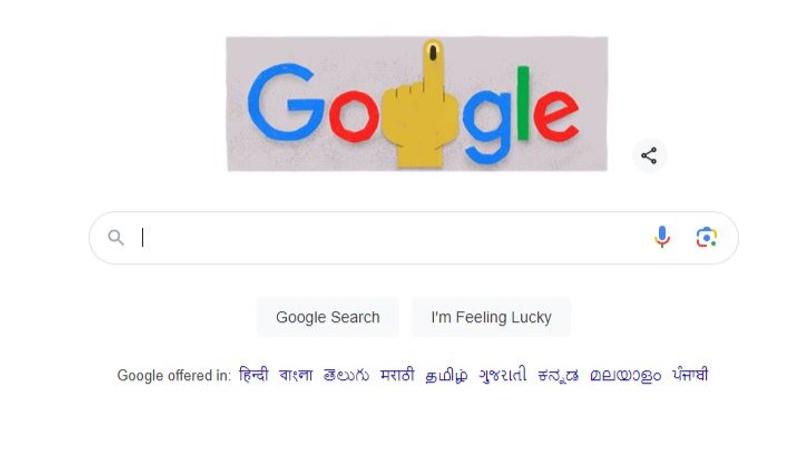 Lok Sabha Polls2024: Google Doodle Celebrates Start Of Biggest Festival Of Democracy With Index Finger Voting Symbol