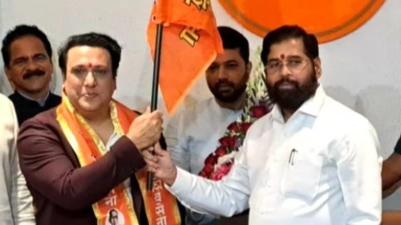 Govinda with CM Eknath Shinde after joining Shiv Sena