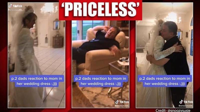 Good News: Woman wears wedding dress after 25 years, watch husband's priceless reaction