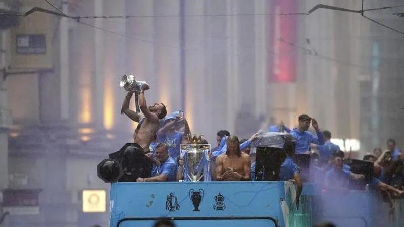 Manchester City celebrates historic treble after Champions League triumph with parade in rain; Watch