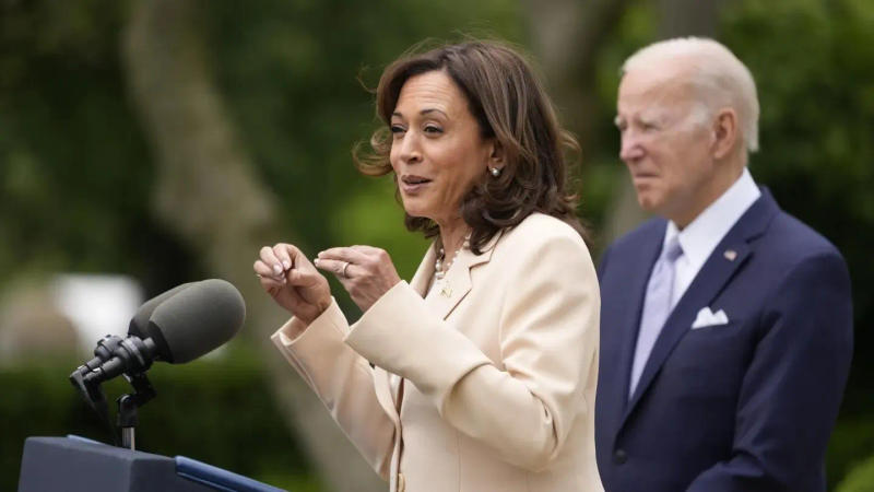 US Vice President Kamala Harris and US President Joe Biden. 