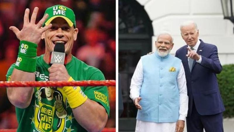 John Cena's post on PM Modi with Joe Biden in his signature WWE pose breaks the internet