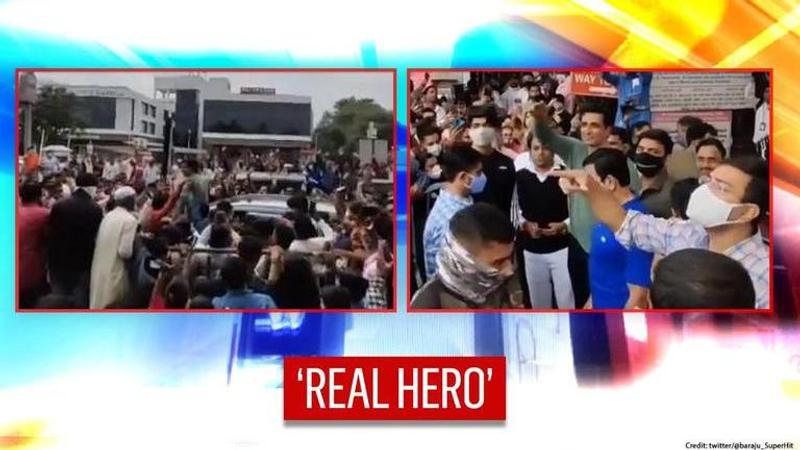 Sonu Sood creates fan frenzy as he visits Shirdi temple; crowd shouts 'real hero'