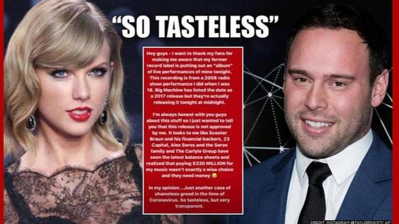 Taylor Swift takes on Scooter Braun again, terms plan of live 'album' as 'shameless greed'