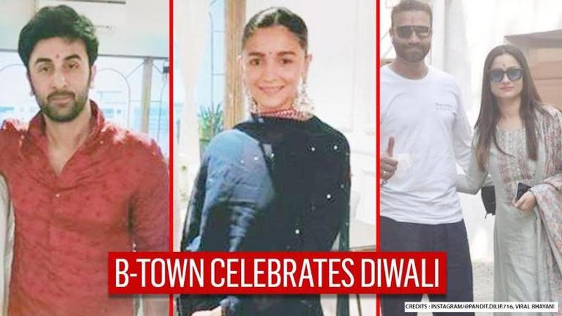 On Diwali, Ranbir Kapoor-Alia Bhatt, Ankita Lokhande-Vicky Jain celebrate; others snapped