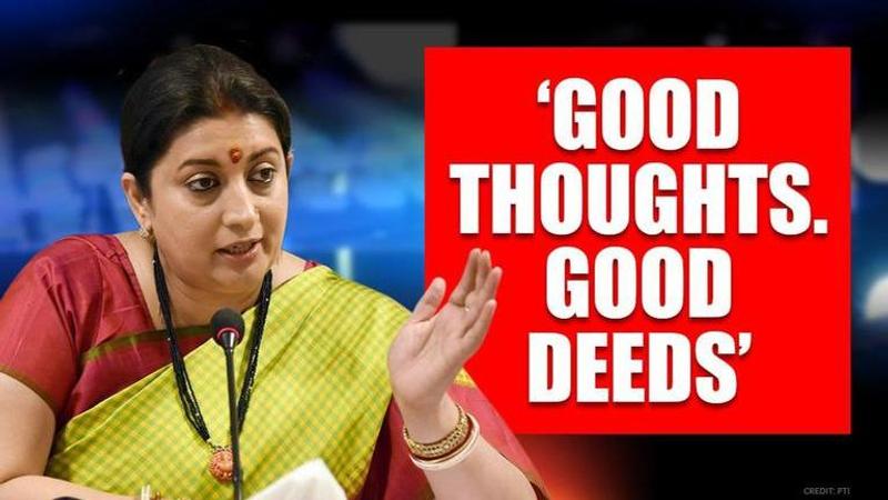 Smriti Irani shares important life lesson, urges people to 'do good'