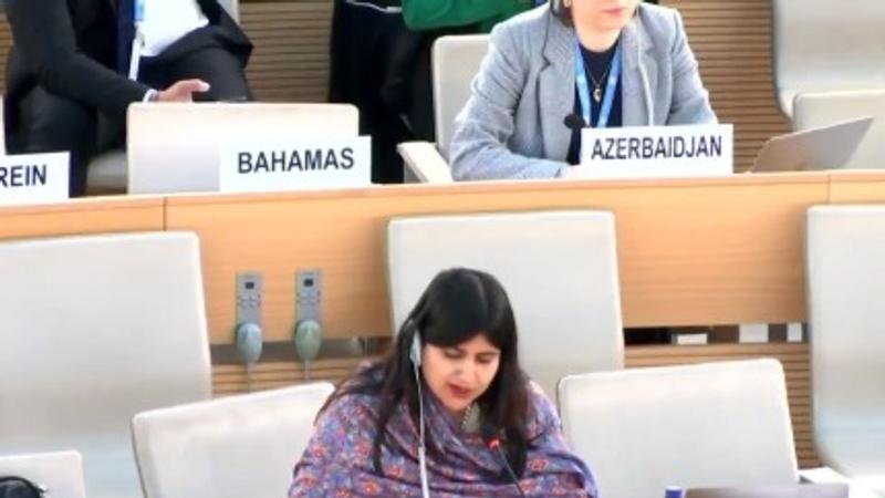 India's first secretary Anupama Singh gave the statement at the UN Human Rights Council.