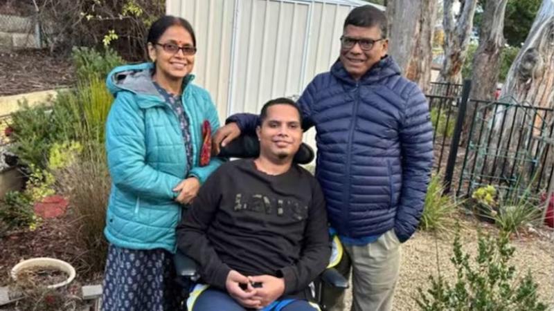 Devarshi Deka with his parents 