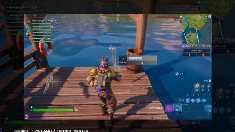 destroy fishing rod barrels in fortnite