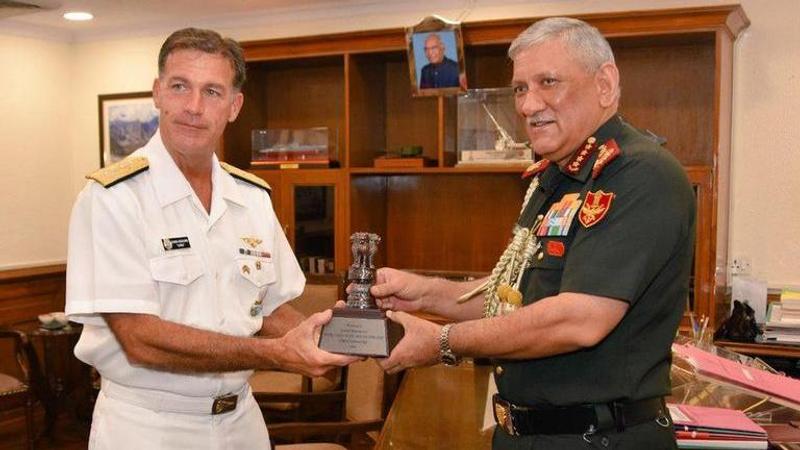 General Bipin Rawat with Admiral John Aquilino