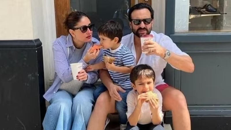 Kareena Kapoor and Saif Ali Khan with Taimur and Jeh