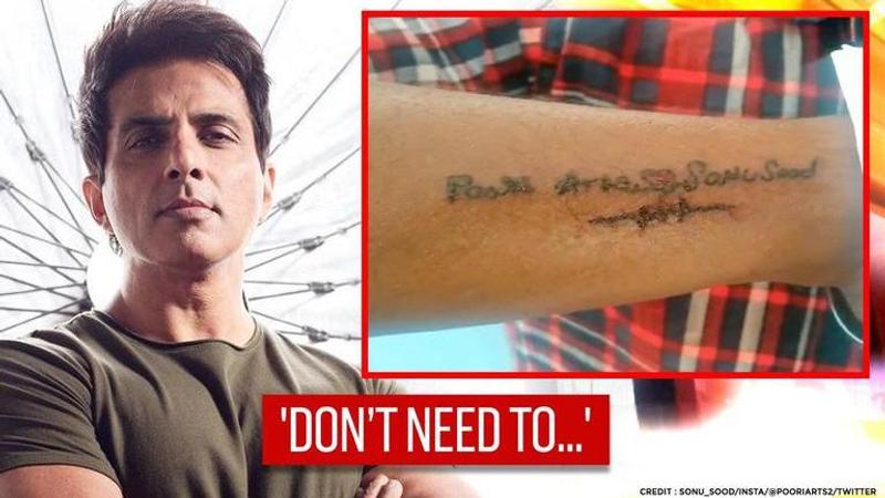 Sonu Sood says 'please don’t make tattoos' after fan get inked after actor's name