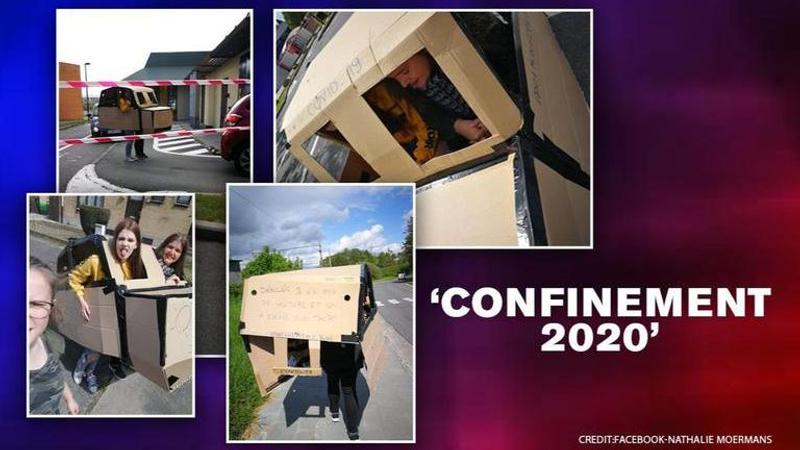 COVID-19: Belgian mom takes daughter to McDonald's in 'cardboard car' amid lockdown