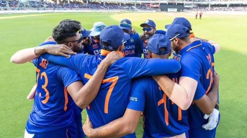 Indian team in huddle