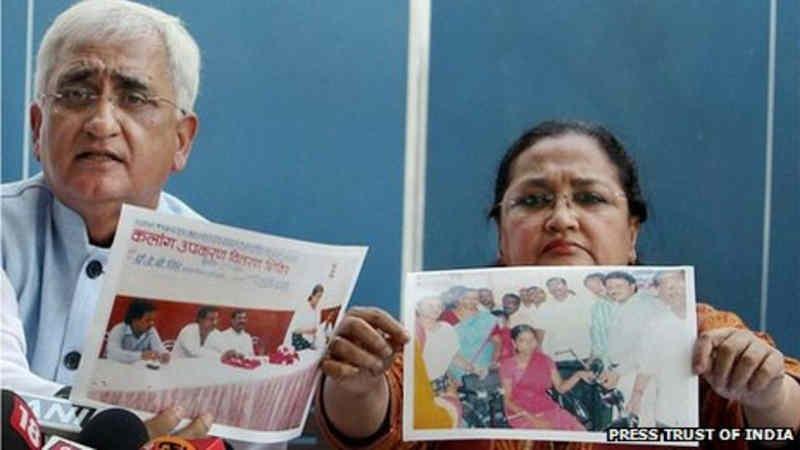 Congress leaders Salman Khurshid and Louise Khurshid