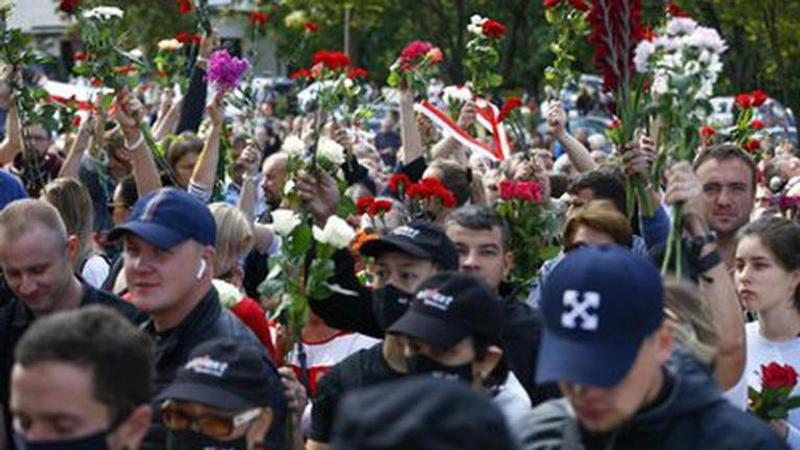 Protests in Belarus focus on spot where demonstrator died