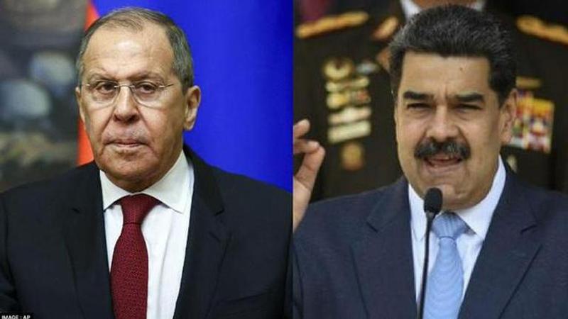 Venezuelan President Nicolas Maduro and  Russian Foreign Minister Sergey Lavrov