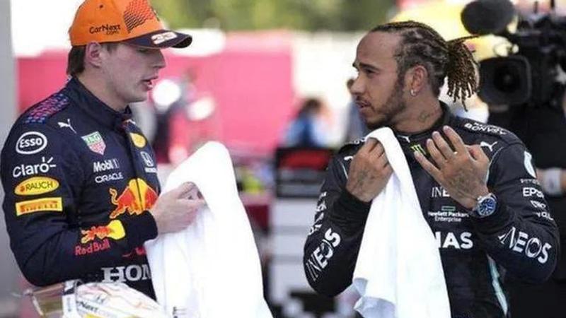 Max Verstappen and Lewis Hamilton