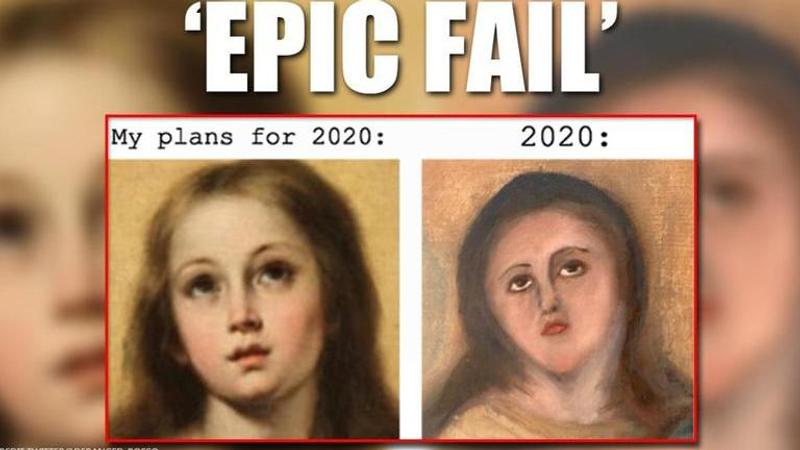 Botched up restoration of Virgin Mary painting triggers meme riot on Twitter