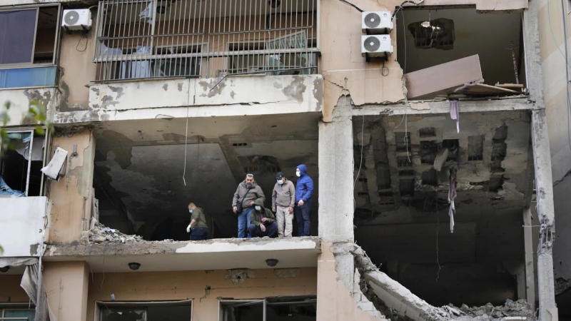 A view of the apartment in Lebanon where a Hamas leader was killed in an alleged Israeli drone strike.