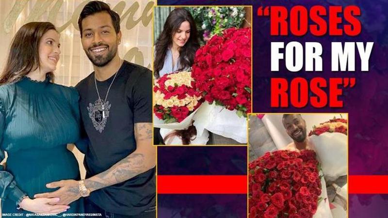 Hardik Pandya gets roses for his 'rose' Natasa Stankovic; mom-to-be has sweetest reaction