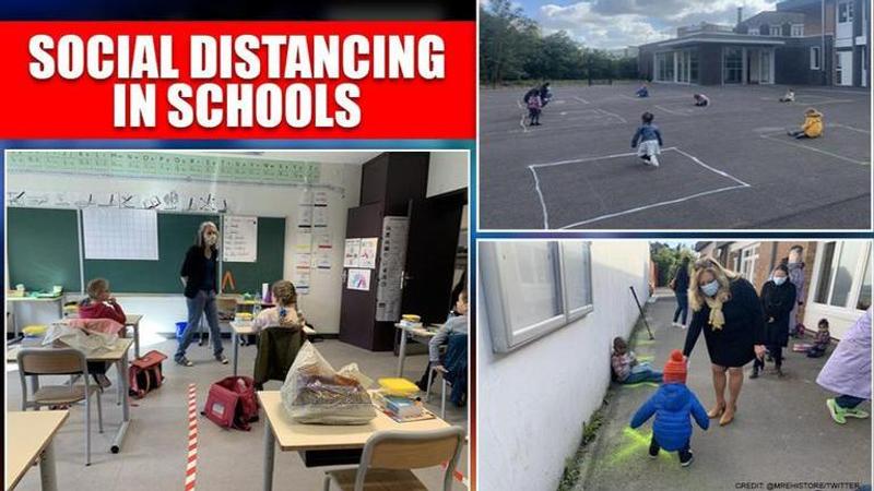 France: Kids returning to school forced to sit in chalk squares