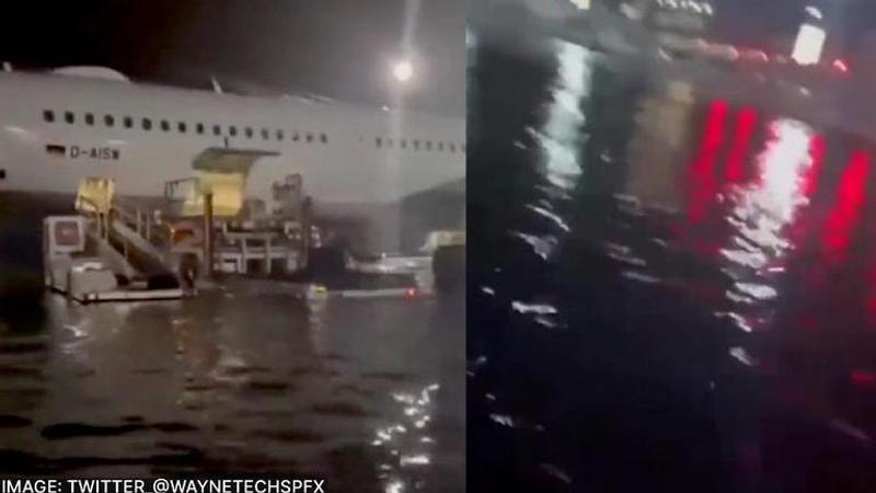 Frankfurt airport flooded