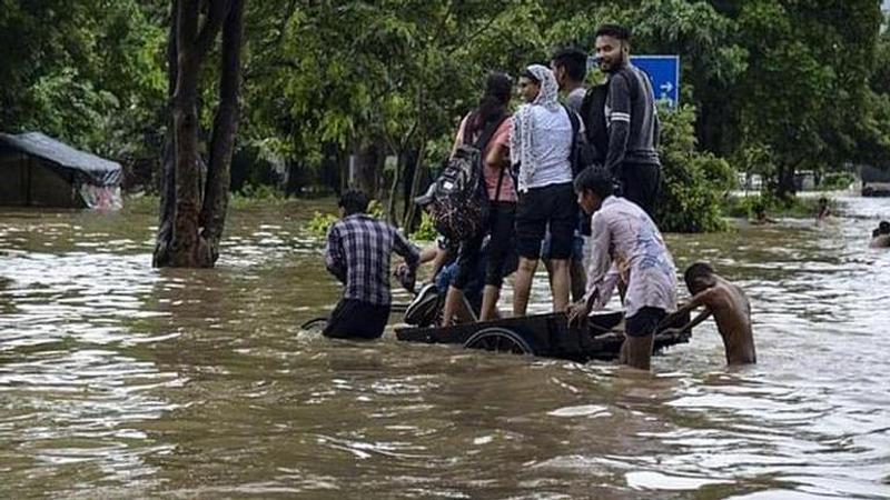 Rescue efforts underway as floods devastate north India, leaving a trail of destruction.