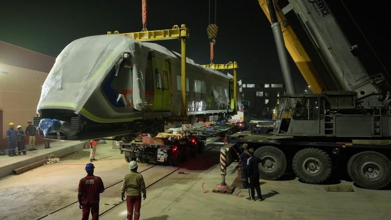 Meerut Metro trainset arrives at NCRTC Depot in Duhai