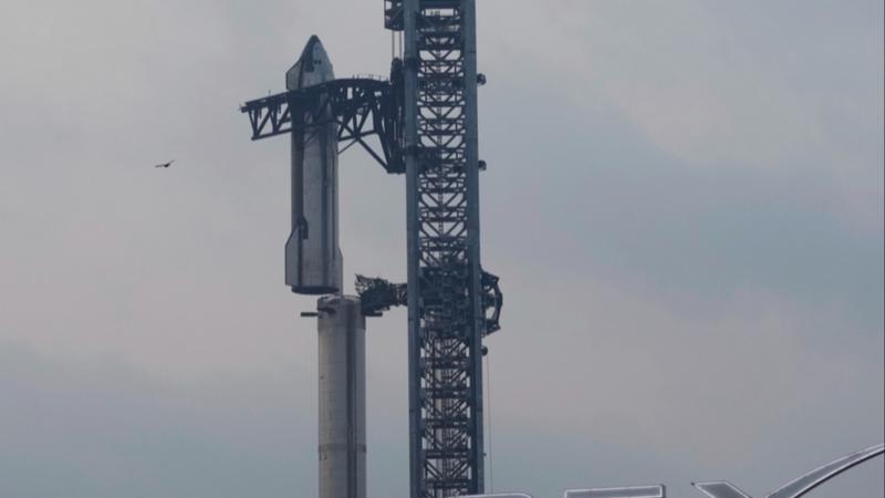 SpaceX's mega rocket Starship is prepared for a test flight from Starbase in Boca Chica, Texas