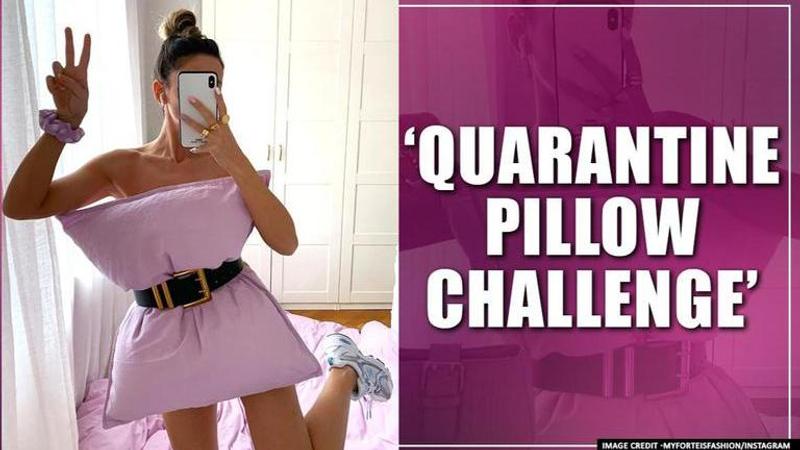 Quarantine Pillow Challenge: Instagram users turn pillows into dresses amid quarantine