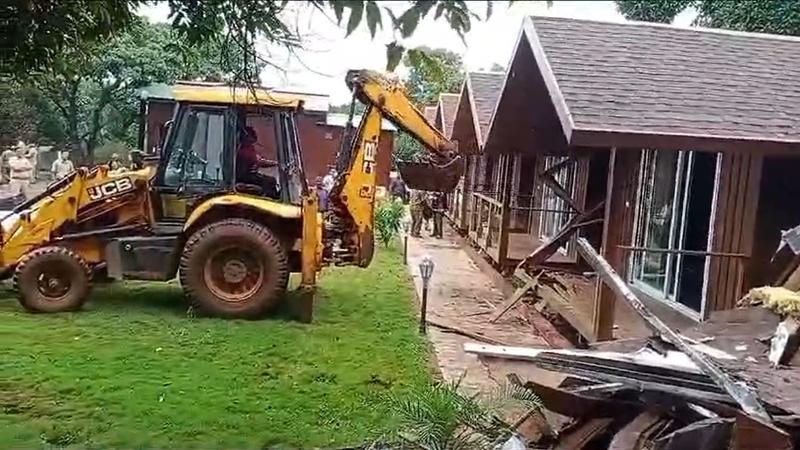 Illegal portions of resort owned by accused juvenile's family razed in Mahabaleshwar