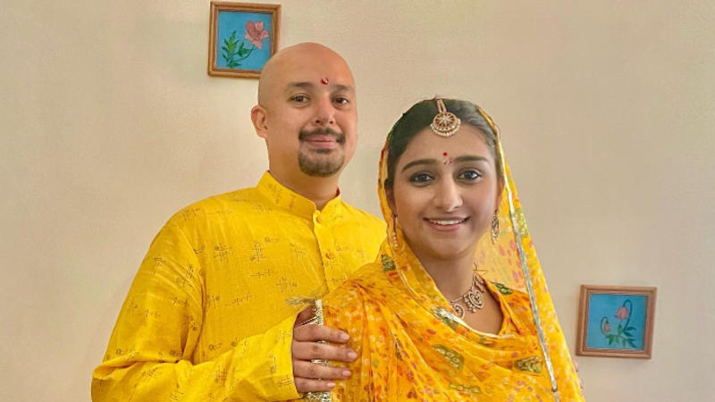 Mohena Kumari Singh with husband Suyesh Rawat