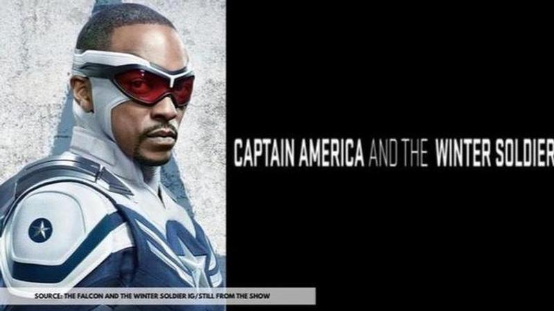 In Picture: Anthony Mackie as Sam Wilson Captain America from The Falcon And The Winter Soldier & the show's new title card