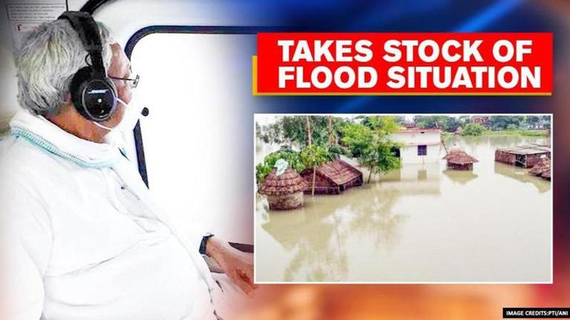 CM Nitish Kumar conducts an aerial survey of Bihar floods