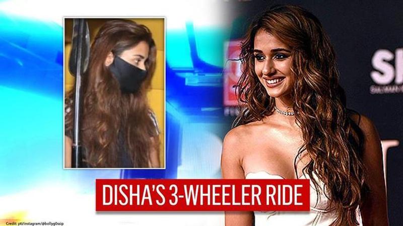 Disha Patani hops into an auto rickshaw as paparazzi chases her in Mumbai; see pics