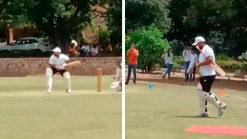 Rishabh Pant returns to cricket field in trademark style, steps out to send ball out of ground