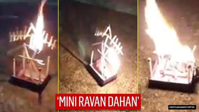 Assam: 6 year old creates mini Ravana from matchsticks, burns it on Dussehra