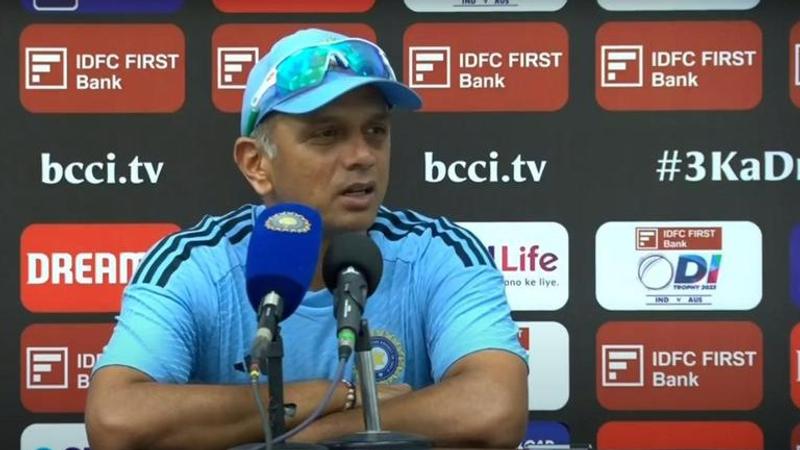 Rahul Dravid during a press briefing