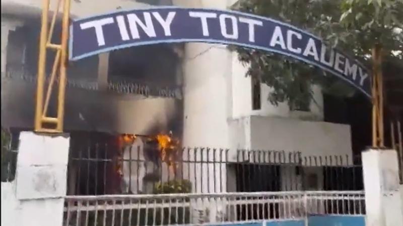 Angry mob sets Patna school on fire over student's body found on premises.