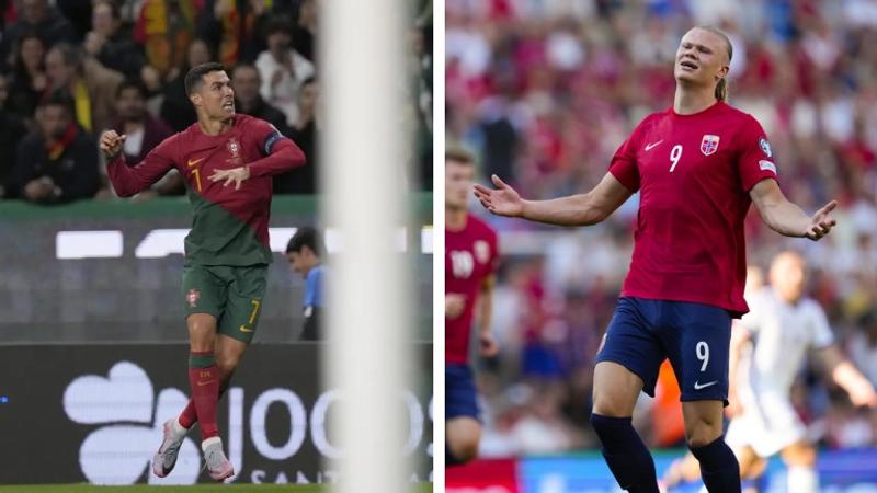 Cristiano Ronaldo and Erling Haaland 