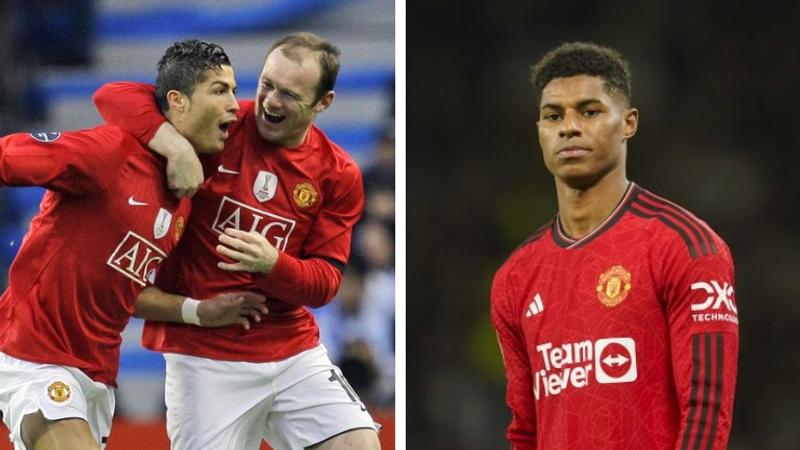 Marcus Rashford, Wayne Rooney and Cristiano Ronaldo