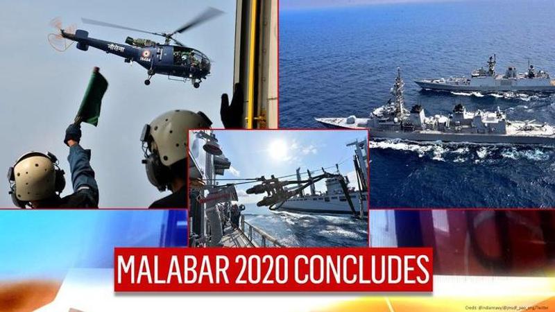 Malabar Naval Exercise 2020 concludes; included warfare drills & live weapon firings