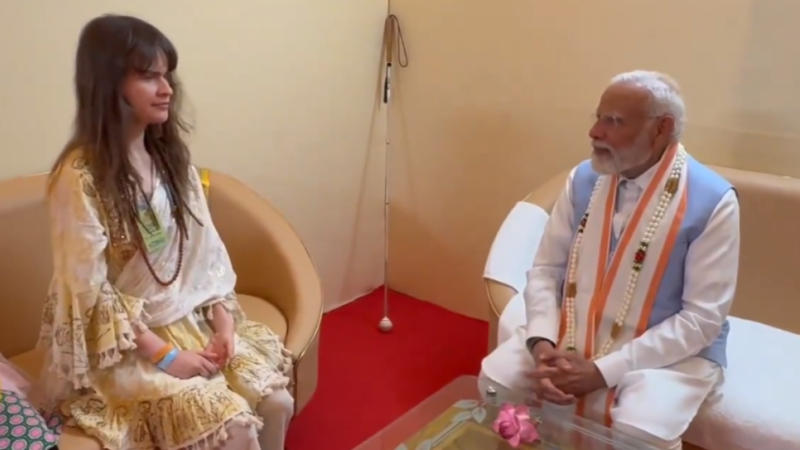 PM Modi with Cassandra Mae Spittmann