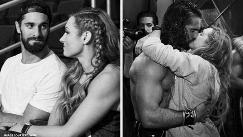 Becky Lynch and Seth Rollins