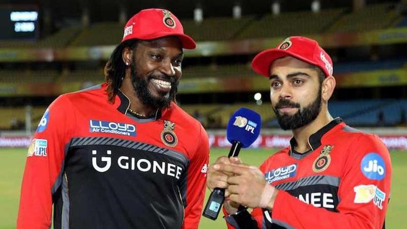 Chris Gayle and Virat Kohli