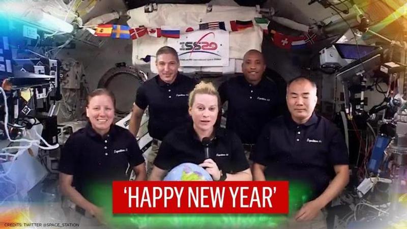 NASA astronauts recreate Times Square ball drop in zero gravity | Watch