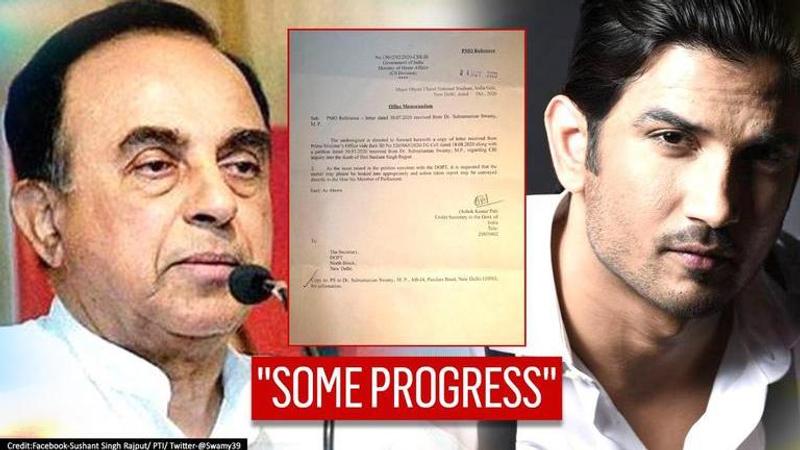  In Sushant case, Subramanian Swamy shares 'progress' on letter seeking info on CBI probe